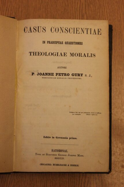Casus Conscientiae in Praecipuas Quaestiones Theologiae Moralis_