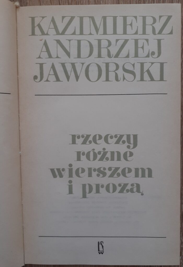 Rzeczy różne wierszem i prozą_ - obrazek 1