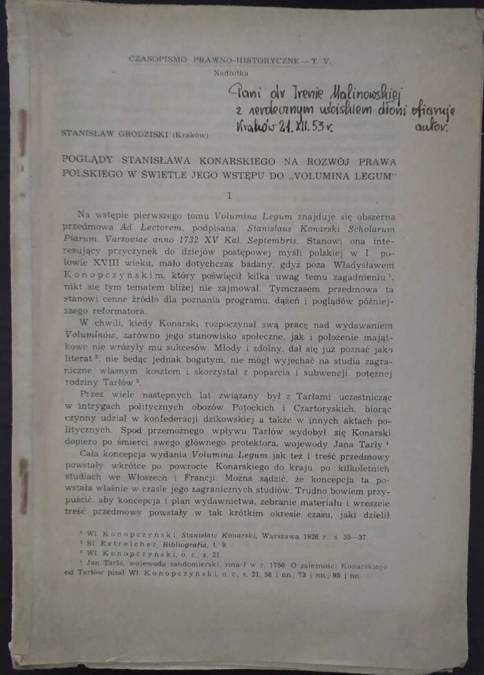 Poglądy Stanisława Konarskiego na rozwój prawa polskiego w świetle jego wstępu do "Volumina Legum" - obrazek 1