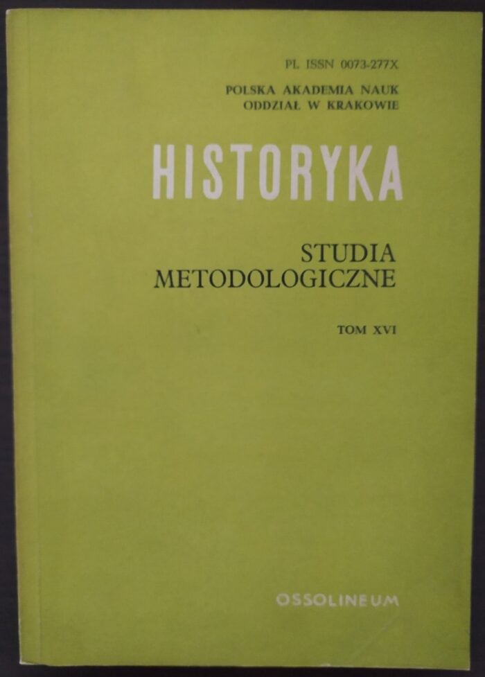 Historyka. Studia metodologiczne, t. XVI - obrazek 1