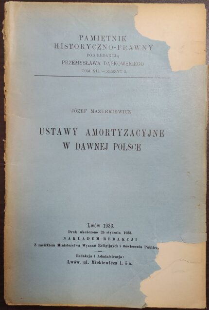 Ustawy amortyzacyjne w dawnej Polsce