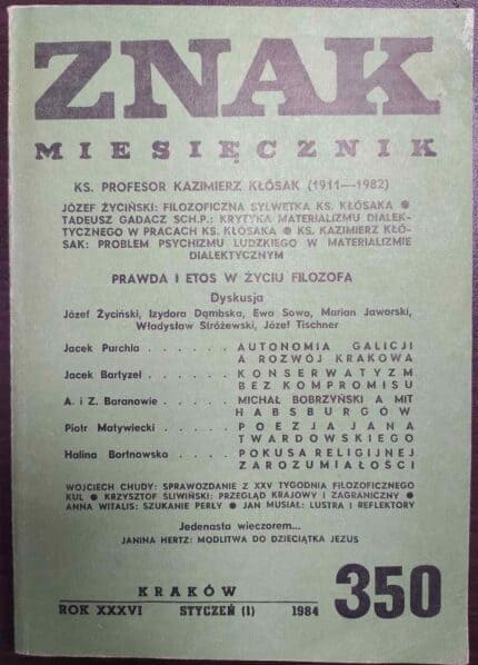 Znak miesięcznik 350 (styczeń 1984)