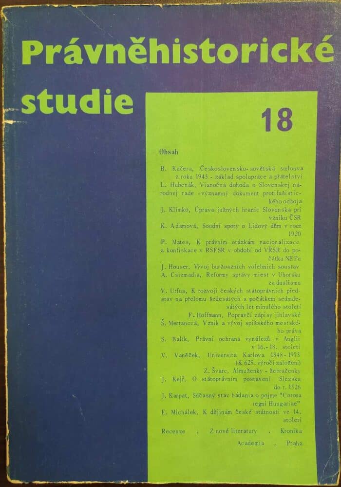 Pravnehistoricke studie, nr 18 - obrazek 1