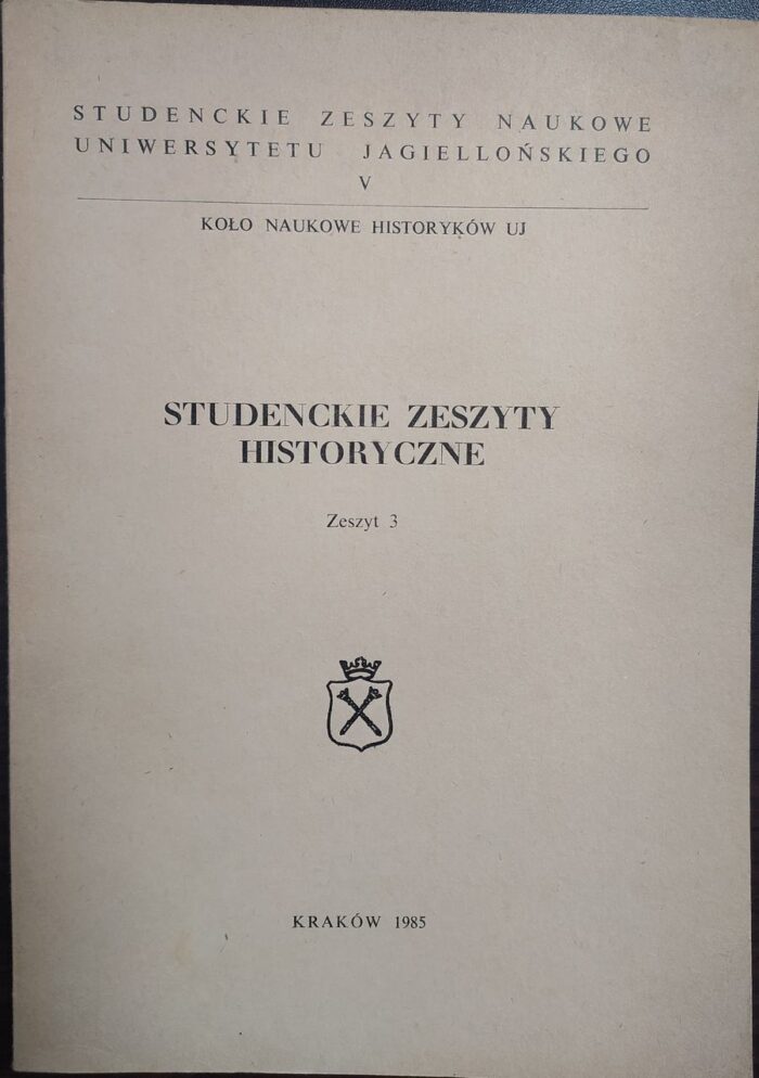 Studenckie Zeszyty Historyczne UJ, zeszyt 3 - obrazek 1