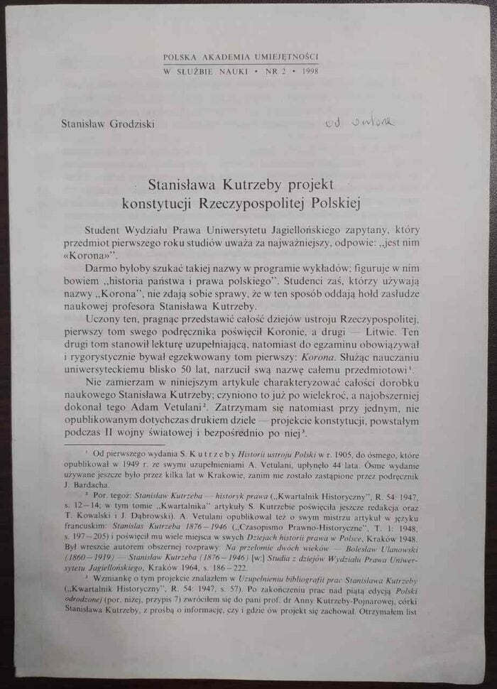 Stanisława Kutrzeby projekt konstytucji Rzeczypospolitej Polskiej - obrazek 1