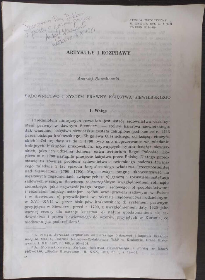 Sądownictwo i system prawny księstwa siewierskiego - obrazek 1