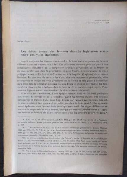 Les delicta propria des femmes dans la legislation statutaire des villes italiennes