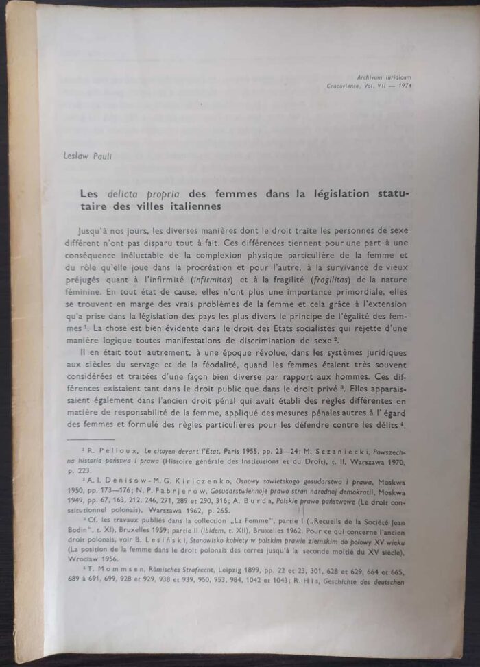 Les delicta propria des femmes dans la legislation statutaire des villes italiennes - obrazek 1