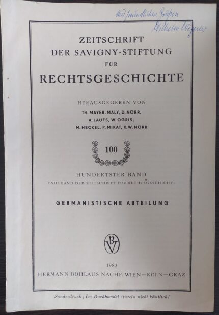 Zeitschrift der Savigny-Stiftung fur Rechtsgeschichte - Literatur
