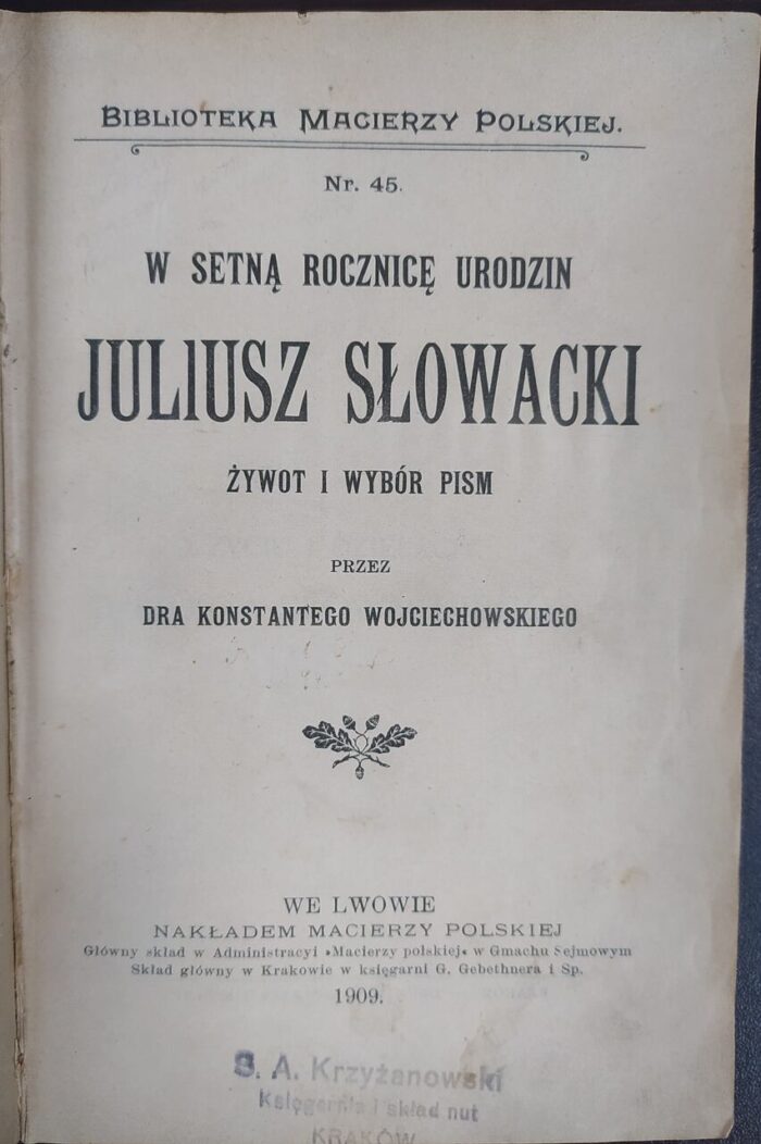 Juliusz Słowacki. Żywot i wybór pism - obrazek 1
