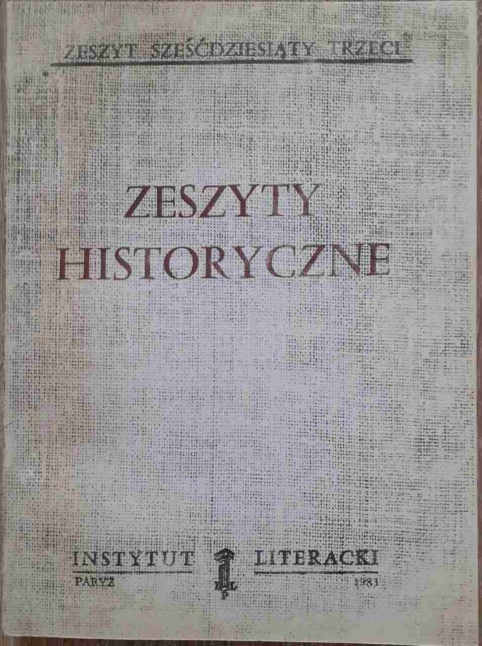 Zeszyty Historyczne, nr 63 - obrazek 1