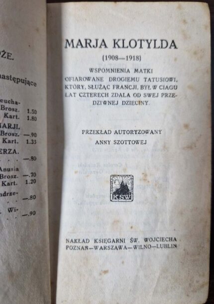 Marja Klotylda (1908-1918)