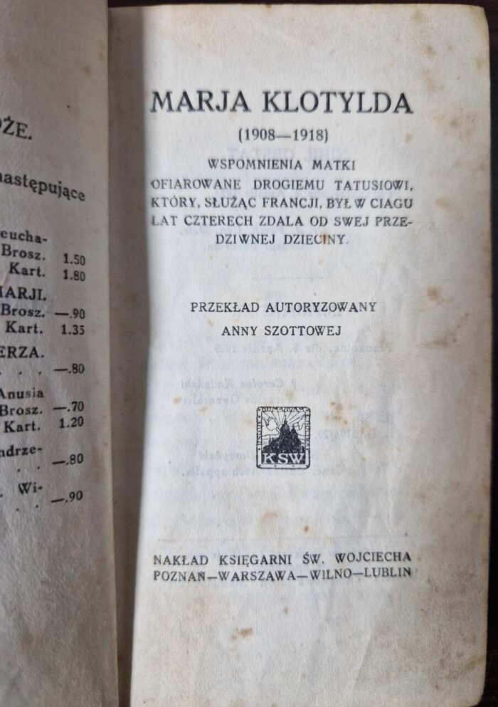 Marja Klotylda (1908-1918) - obrazek 1