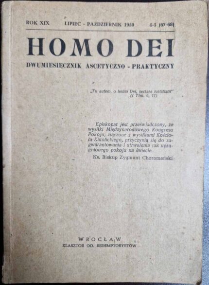 Homo Dei (lipiec-październik 1950)