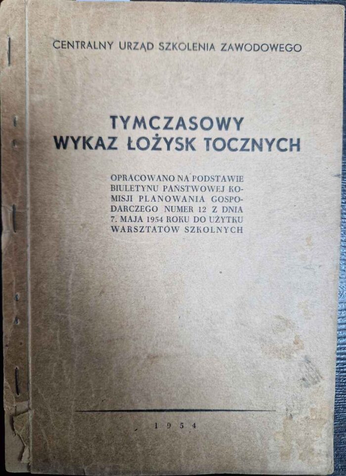 Tymczasowy wykaz łożysk tocznych - obrazek 1