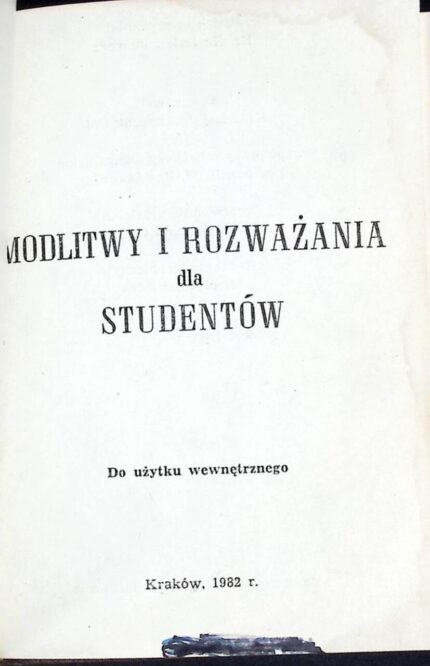 Modlitwy i rozważania dla studentów