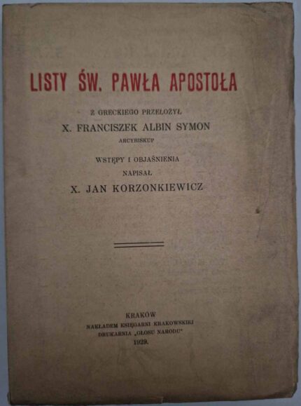 Listy św. Pawła Apostoła (ks. Symon, ks. Korzonkiewicz)
