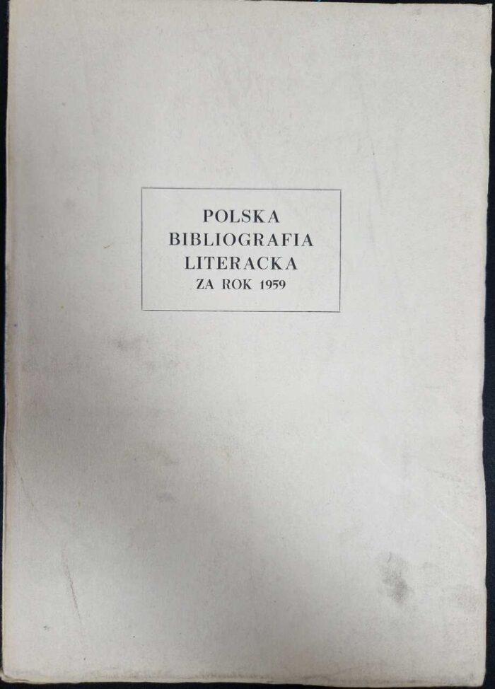 Polska bibliografia literacka za rok 1959 - obrazek 1
