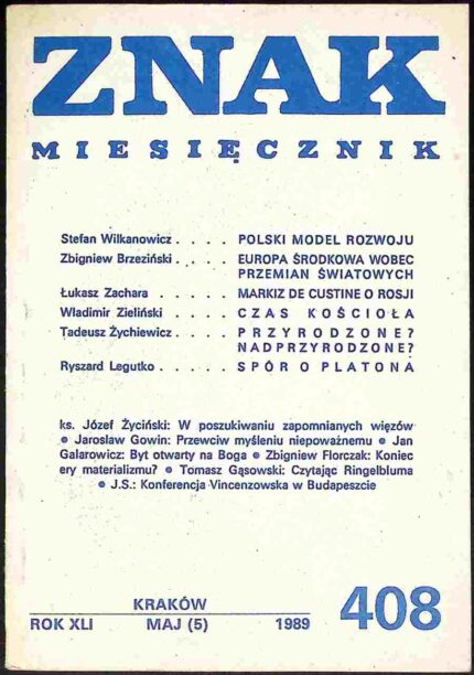 Znak miesięcznik 408 (maj 1989)