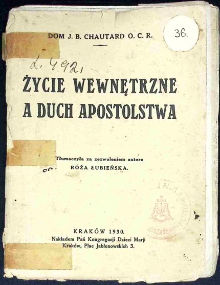 Życie wewnętrzne a duch apostolstwa