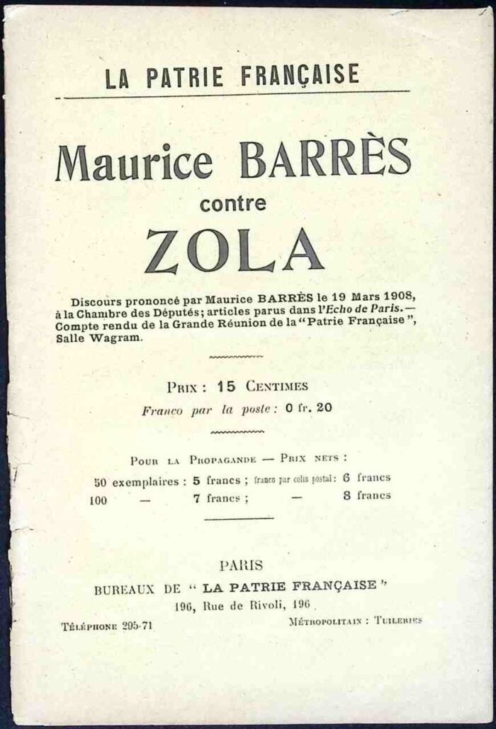 Maurice Barres contre Zola - obrazek 1