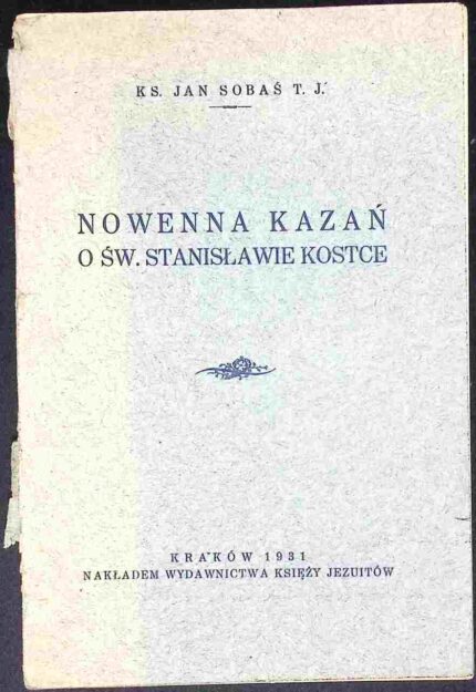 Nowenna kazań o św. Stanisławie Kostce