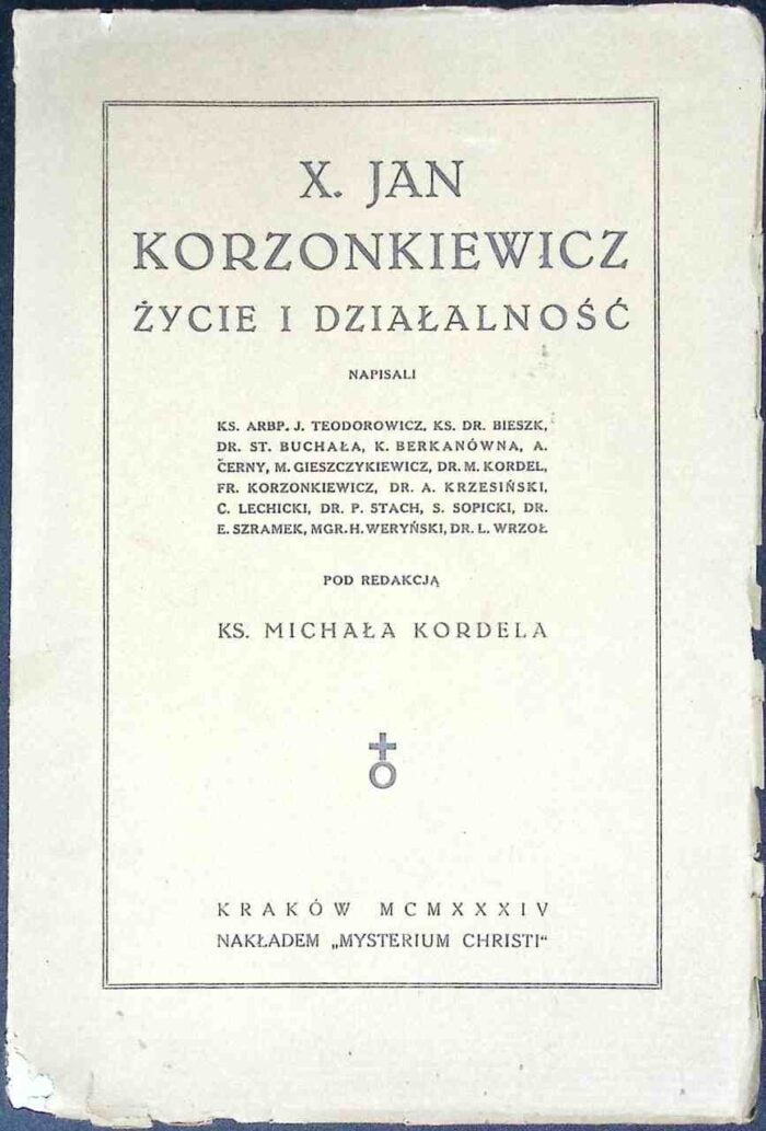 X. Jan Korzonkiewicz. Życie i działalność - obrazek 1
