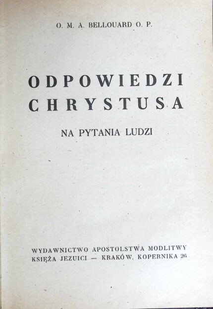 Odpowiedzi Chrystusa na pytania ludzi
