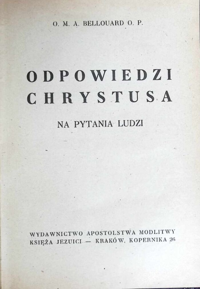 Odpowiedzi Chrystusa na pytania ludzi - obrazek 1