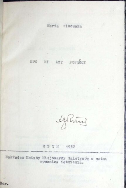 Kto mi łzy powróci