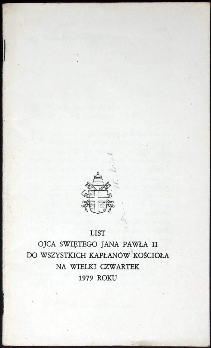 List Ojca Świętego Jana Pawła II do wszystkich kapłanów Kościoła na Wielki Czwartek 1979 roku - obrazek 1