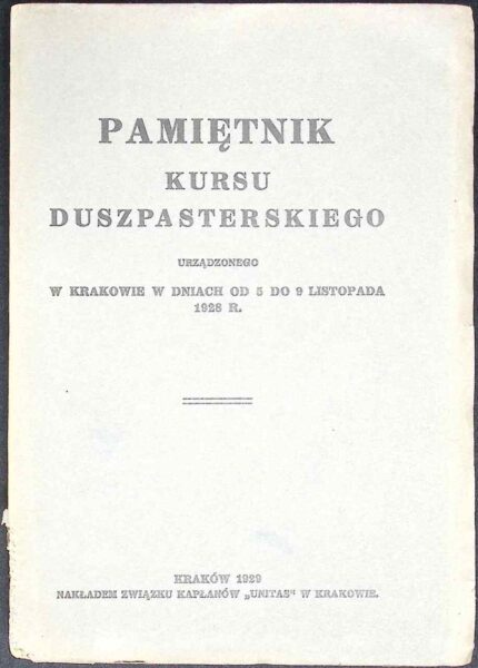 Pamiętnik kursu duszpasterskiego