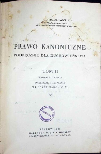 Prawo kanoniczne, t. II