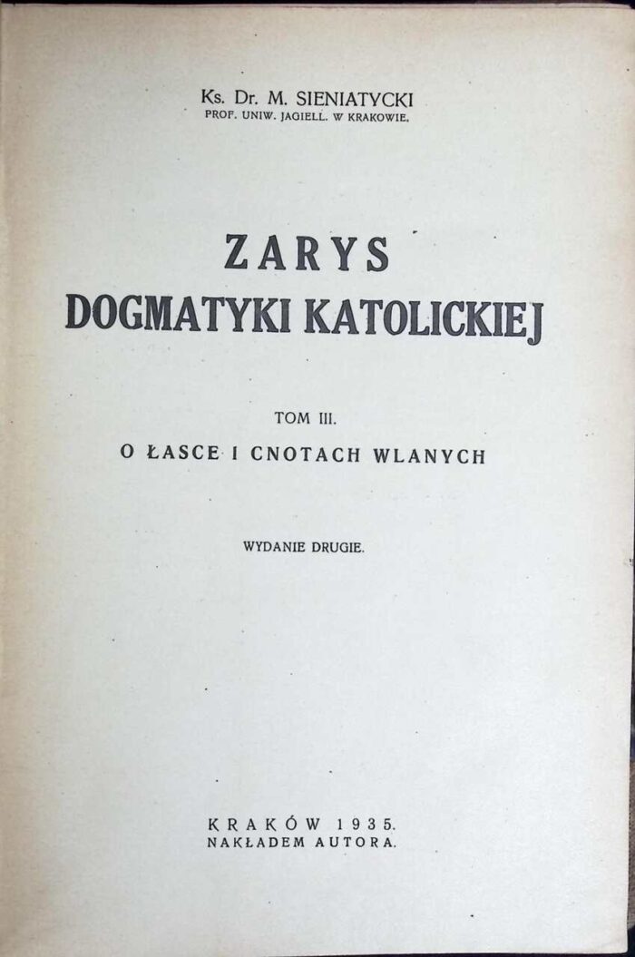 Zarys dogmatyki katolickiej, t. III - obrazek 1