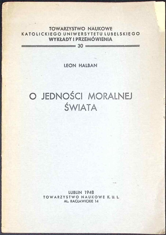 O jedności moralnej świata - obrazek 1