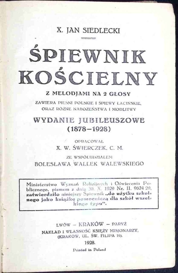 Śpiewnik kościelny z melodjami na 2 głosy - 1928 - obrazek 1
