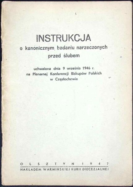 Instrukcja o kanonicznym badaniu narzeczonych przed ślubem