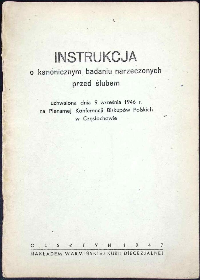 Instrukcja o kanonicznym badaniu narzeczonych przed ślubem - obrazek 1