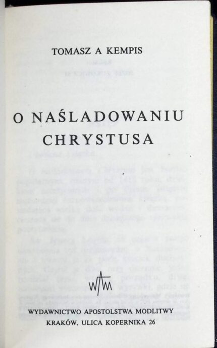 O naśladowaniu Chrystusa