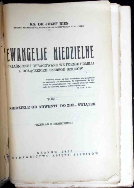 Ewangelje niedzielne, t. I
