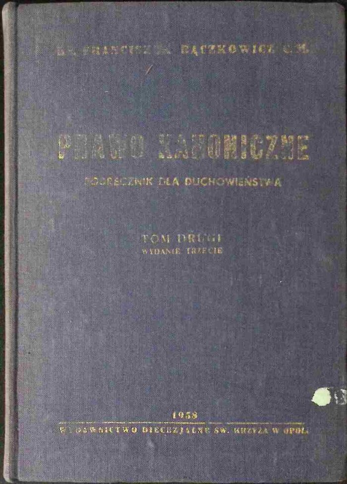 Prawo kanoniczne. Podręcznik dla duchowieństwa, t. II - obrazek 1