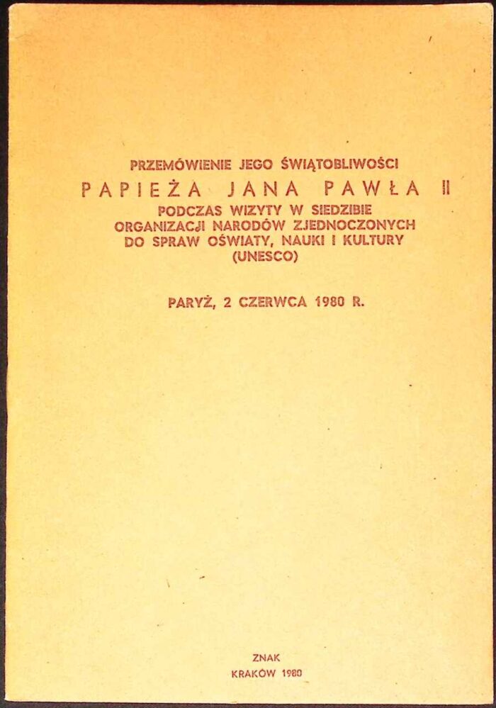 Przemówienie Jana Pawła II podczas wizyty w siedzibie ONZ do spraw oświaty, nauki i kultury (Unesco) - obrazek 1