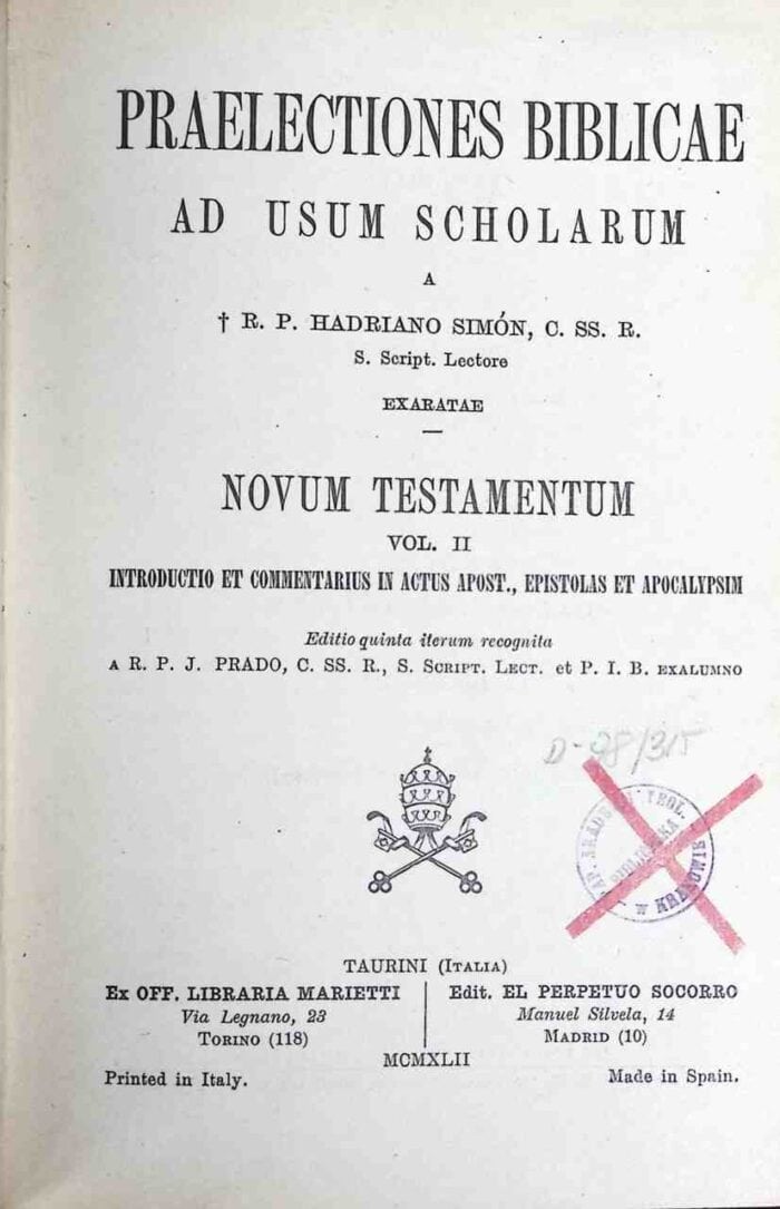 Praelectiones biblicae ad usum scholarum. Novum Testamentum, t. II - obrazek 1
