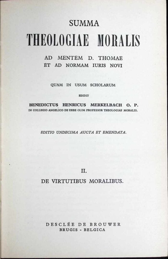 Summa theologiae moralis, t. II De virtutibus moralibus - obrazek 1