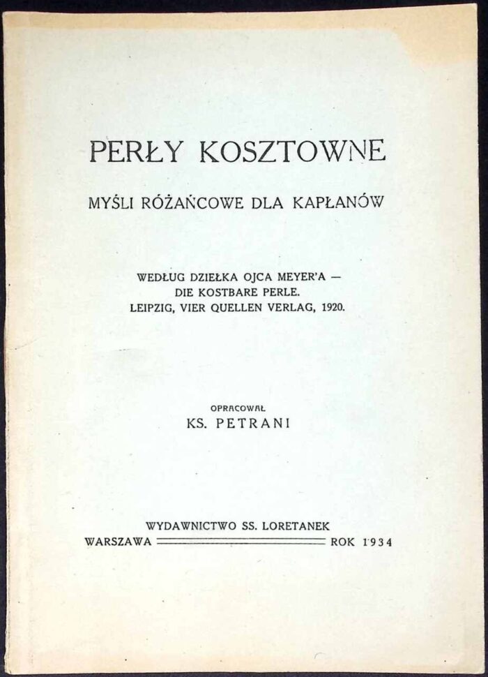 Perły kosztowne. Myśli różańcowe dla kapłanów - obrazek 1