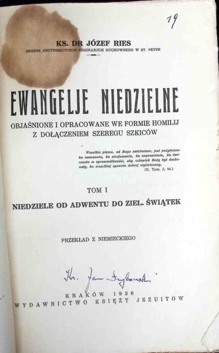 Ewangelje niedzielne, t. I