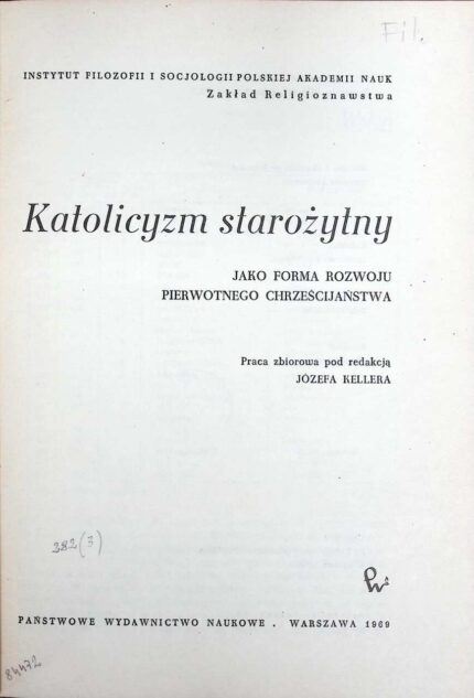 Katolicyzm starożytny jako forma rozwoju pierwotnego chrześcijaństwa
