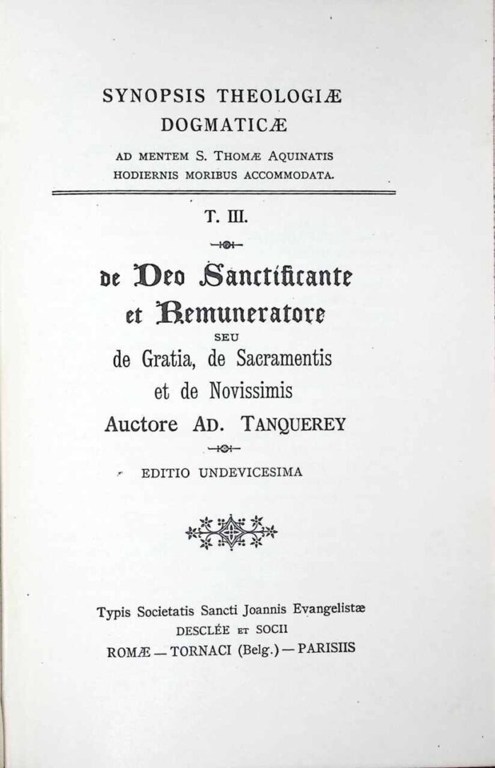 Synopsis theologiae dogmaticae ad usum seminariorum, t. III - obrazek 1