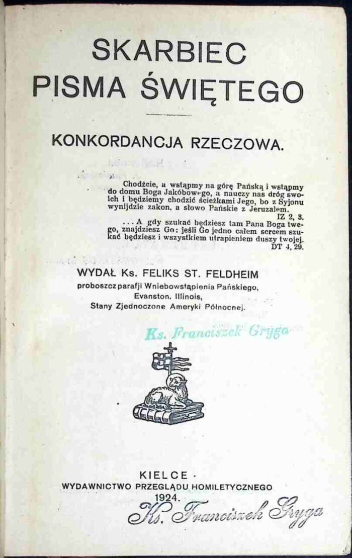 Skarbiec Pisma Świętego. Konkordancja rzeczowa - obrazek 1