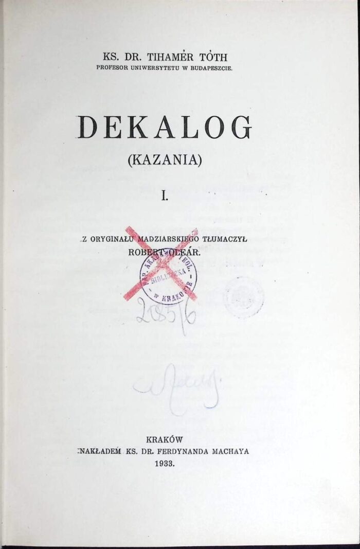 Dekalog (kazania) (1933) - obrazek 1